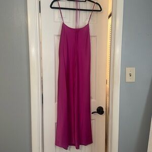 Daily Drills Silky Slip Dress Hot Pink